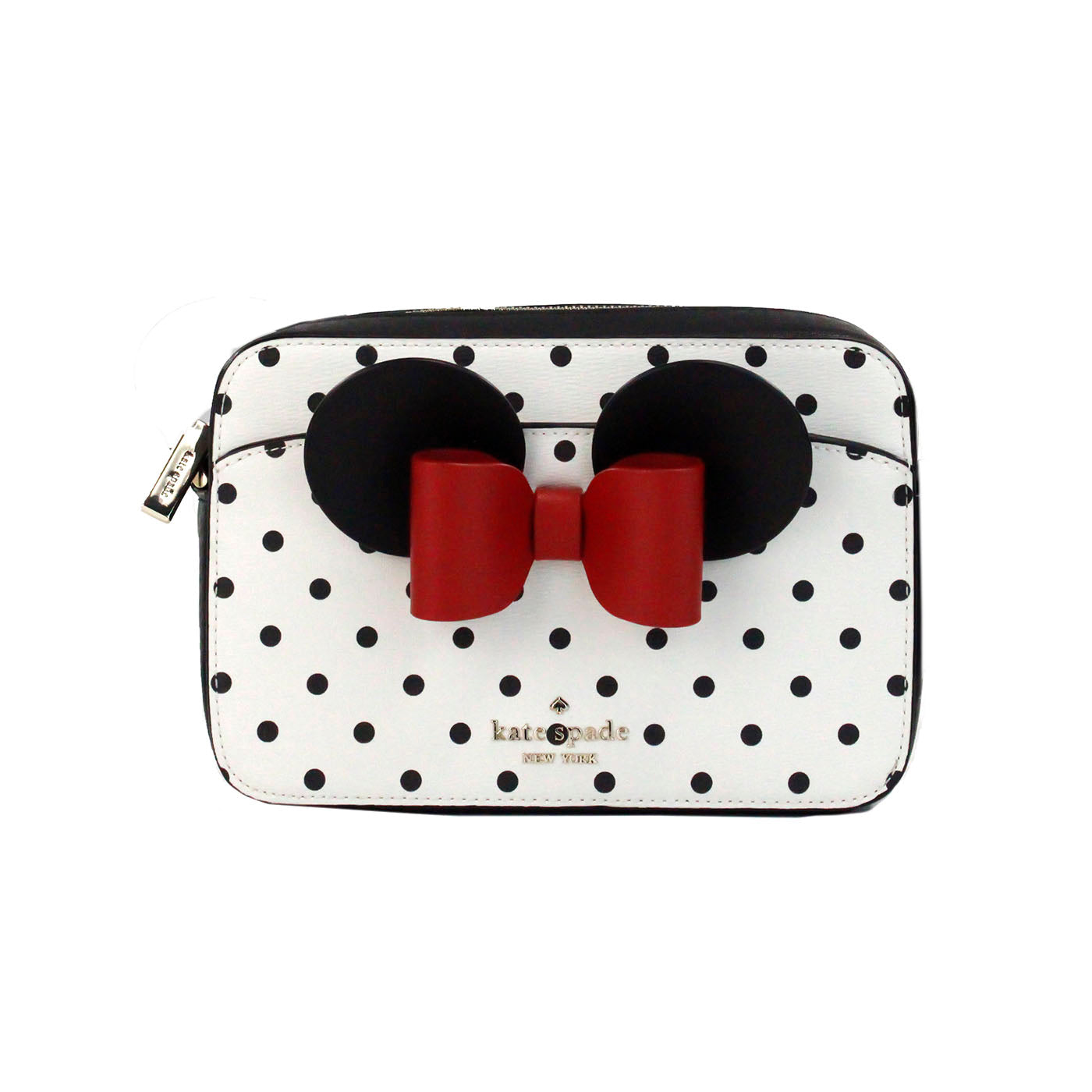 Kate Spade Disney Minnie Mouse Polka Dot Baskılı PVC Çapraz Askılı Kamera Çantası